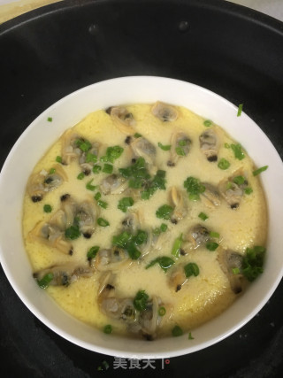 鱼汤花蛤肉蒸鸡蛋的做法步骤：7