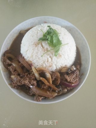 中西合璧：咖喱牛肉酱拌饭的做法步骤：14