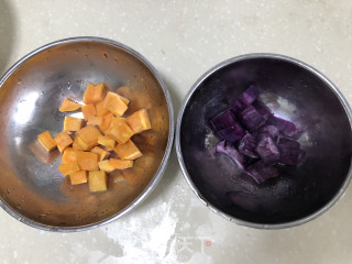 双色蜂蜜薯团的做法步骤：2