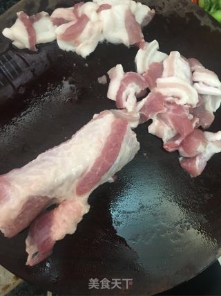 鲜虾五花肉芥蓝炒饭的做法步骤：3