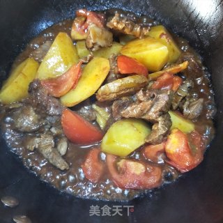 番茄土豆炖牛腩的做法步骤：6