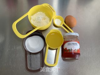 草莓夹心玛德琳蛋糕（玉米油版）的做法步骤：1