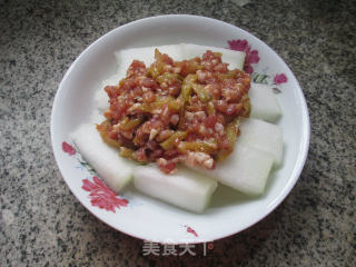 榨菜丝肉末蒸冬瓜的做法步骤：10
