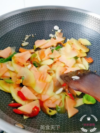 木瓜炒牛肉的做法步骤：12