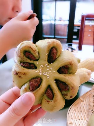 绿茶红豆面包的做法步骤：8