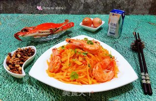 海虾炒土豆丝的做法步骤：13