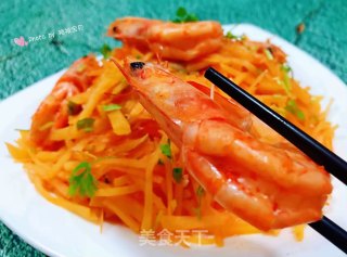 海虾炒土豆丝的做法步骤：14