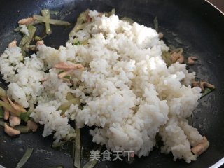 “ 榨菜 ”榨菜肉丝炒饭的做法步骤：7