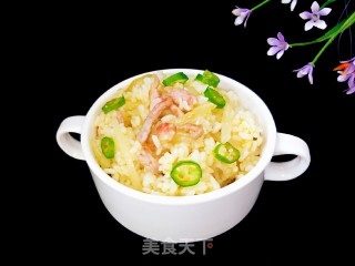 “ 榨菜 ”榨菜肉丝炒饭的做法步骤：9