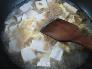 榨菜丝鸡蛋豆腐汤的做法步骤：6