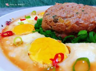 #红色吉祥菜#肉丸蒸蛋的做法步骤：12