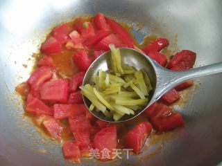 番茄榨菜鸡蛋面的做法步骤：6