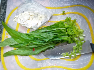 油麦菜馄饨粥的做法步骤：1