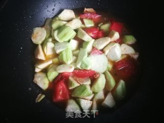 丝瓜烩油馍头的做法步骤：7