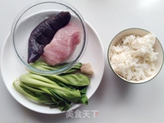 乌参瘦肉菜泡饭的做法步骤：1