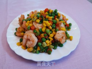 虾仁炒蔬菜丁的做法步骤：10