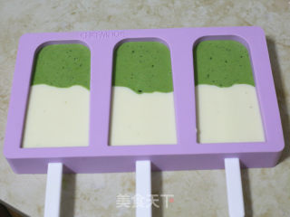 抹茶双色奶香雪糕的做法步骤：9