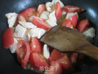 番茄炒鸡胸肉的做法步骤：8