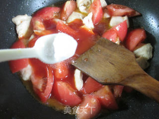 番茄炒鸡胸肉的做法步骤：11
