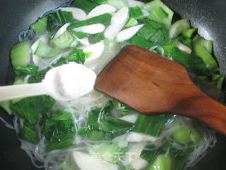 青菜茭白米面的做法步骤：7