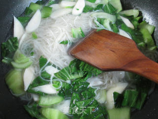 青菜茭白米面的做法步骤：9