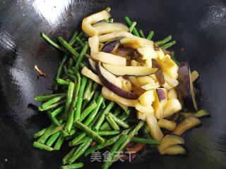 茄子豆角炒肉的做法步骤：13