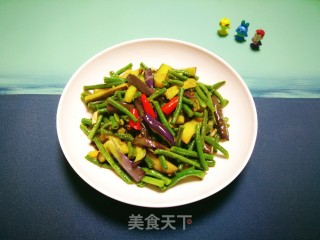茄子炒豇豆的做法步骤：9