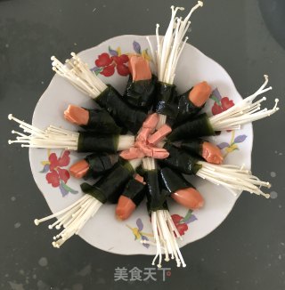 脆皮金针菇海带卷的做法步骤：2