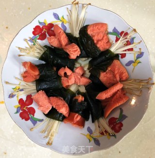 脆皮金针菇海带卷的做法步骤：5