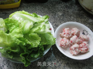 虾味球炒生菜的做法步骤：1
