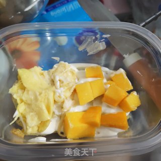 榴莲芒果班戟千层盒子蛋糕的做法步骤：9