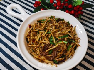鱼腥草爆牛肉的做法步骤：8