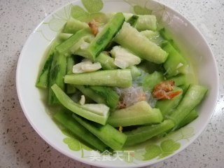 丝瓜虾米粉丝的做法步骤：5