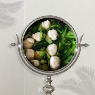 花鲢鱼丸菜秧汤的做法步骤：4