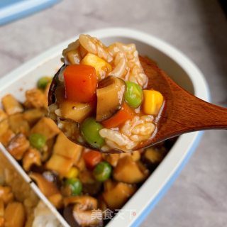 黑椒菌菇鸡肉饭的做法步骤：12