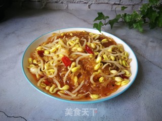 黄豆芽炒水晶粉的做法步骤：10