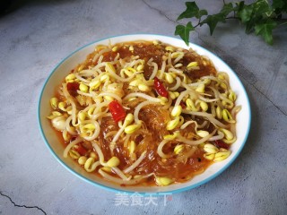 黄豆芽炒水晶粉的做法步骤：11