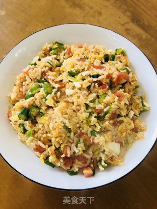 番茄秋葵炒饭的做法步骤：15