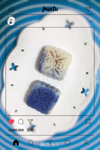 蝶豆花冰皮月饼的做法步骤：9