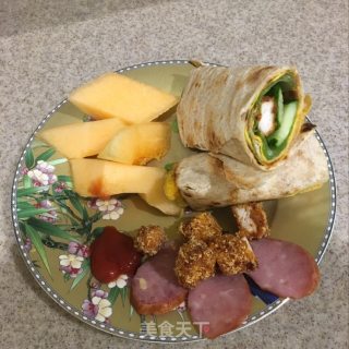 鸡肉合饼套餐的做法步骤：7
