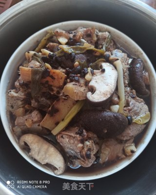 豆豉蒸香菇排骨的做法步骤：8