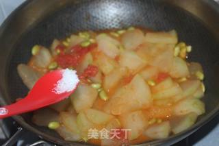 #家常下饭菜#番茄毛豆烧冬瓜的做法步骤：7
