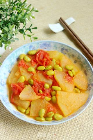 #家常下饭菜#番茄毛豆烧冬瓜的做法步骤：8