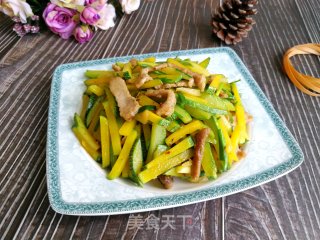 南瓜炒肉丝的做法步骤：7