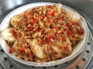 剁椒肉末蒸杏鲍菇的做法步骤：8