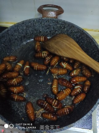 干煸茧蛹的做法步骤：6