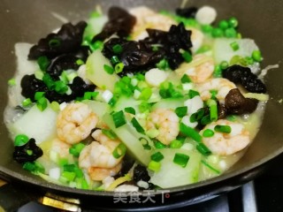 虾仁鲜贝烧冬瓜的做法步骤：8