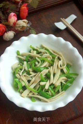 #家常下饭菜#青椒炒杏鲍菇的做法步骤：6