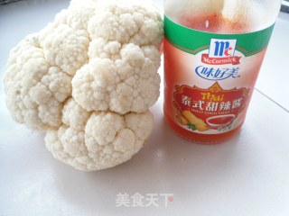 甜辣酱烧菜花的做法步骤：1