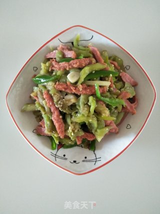 鸡肉肠炒茄子的做法步骤：11